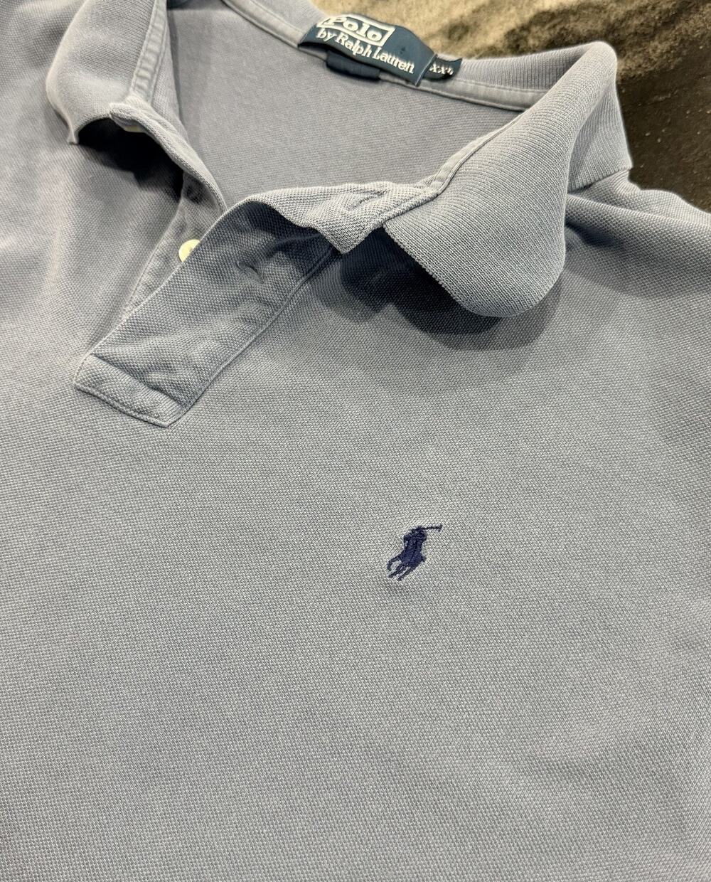Polo Ralph Lauren XXL Slate Blue Navy Pony Custom Fit Short Sleeve Polo